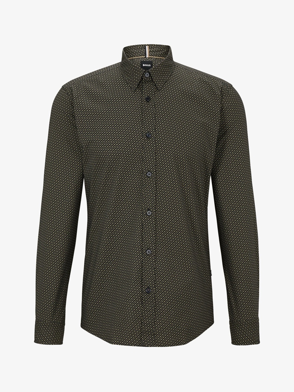 NEW BOSS MEN'S XL ROAN SLIM FIT STRETCH LONG SLEEVE BUTTON UP SHIRT GREEN $198